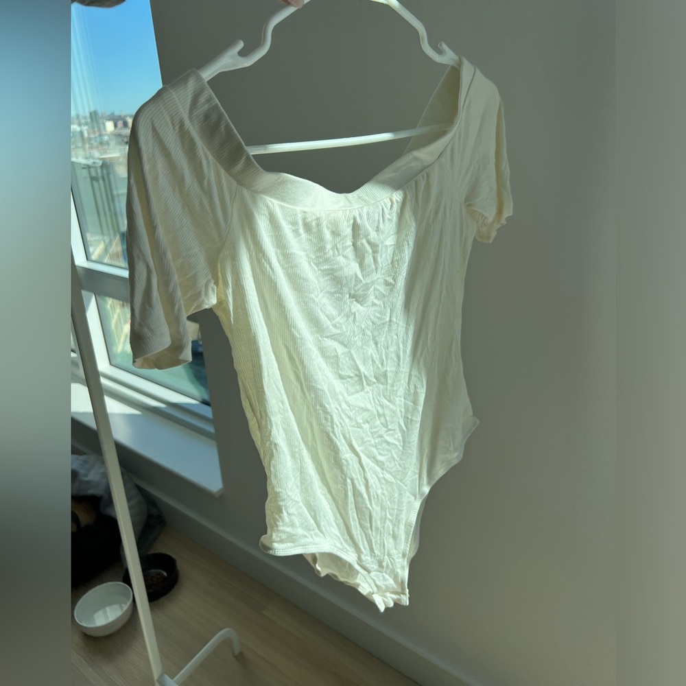 White off the shoulder bodysuit
